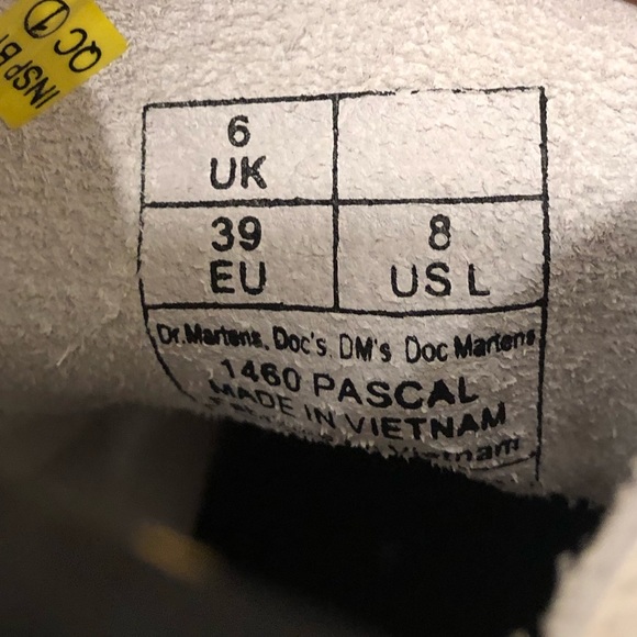 Dr. Martens docs optical white 1460 pascal Virginia lace up combat boot leather - Picture 8 of 10